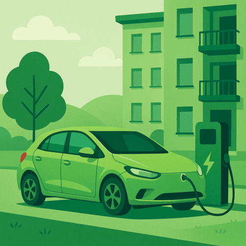 טעינת רכבים חשמליים בבניין ללא חניה פרטית